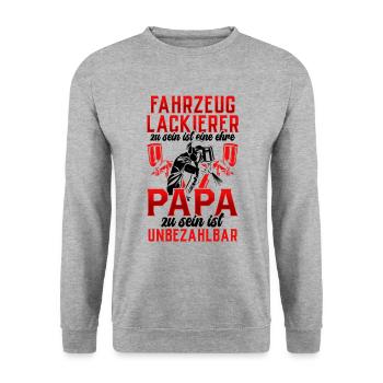 Fahrzeuglackierer ist eine Ehre Lackierer - Unisex Pullover - Weißgrau meliert - Vorne - Alina (178cm) & Michal (187cm)