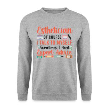 Soins de la peau d’esthéticienne agréée mignonne - Sweat-shirt Unisexe - gris chiné - Devant - Alina (178cm) & Michal (187cm)