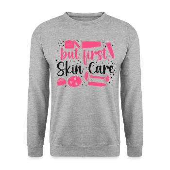 Cute Licensed Esthetician Skincare - Unisex Pullover - Weißgrau meliert - Vorne - Alina (178cm) & Michal (187cm)