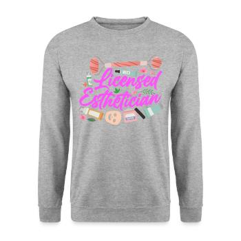 Soins de la peau d’esthéticienne agréée mignonne - Sweat-shirt Unisexe - gris chiné - Devant - Alina (178cm) & Michal (187cm)