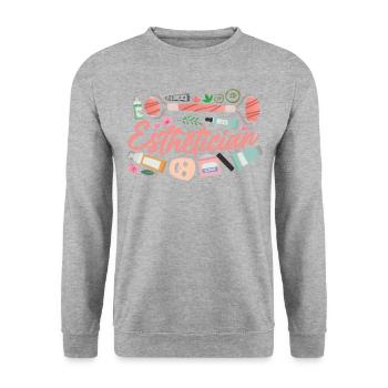 Cute Licensed Esthetician Skincare - Unisex Pullover - Weißgrau meliert - Vorne - Alina (178cm) & Michal (187cm)
