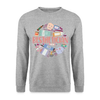 Cute Licensed Esthetician Skincare - Unisex Pullover - Weißgrau meliert - Vorne - Alina (178cm) & Michal (187cm)