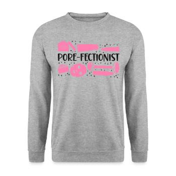 Cute Esthetician Skincare - Unisex Sweatshirt - salt & pepper - Front - Alina (178cm) & Michal (187cm)