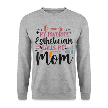 Cute Licensed Esthetician Skincare - Unisex Pullover - Weißgrau meliert - Vorne - Alina (178cm) & Michal (187cm)