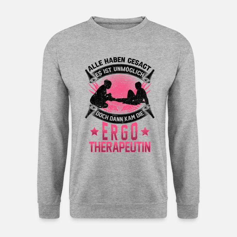 Ergotherapeutin unmöglich Ergotherapie - Unisex Pullover - Weißgrau meliert