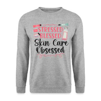 Soins de la peau d’esthéticienne agréée mignonne - Sweat-shirt Unisexe - gris chiné - Devant - Alina (178cm) & Michal (187cm)