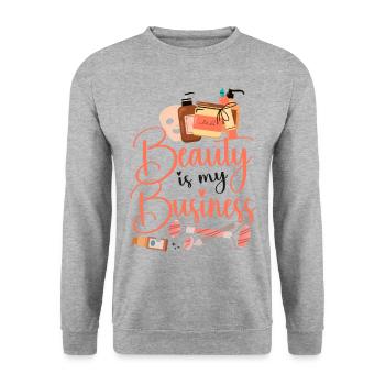 Soins de la peau d’esthéticienne agréée mignonne - Sweat-shirt Unisexe - gris chiné - Devant - Alina (178cm) & Michal (187cm)