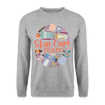 Cute Licensed Esthetician Skincare - Unisex Pullover - Weißgrau meliert - Vorne - Alina (178cm) & Michal (187cm)