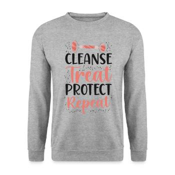 Soins de la peau d’esthéticienne agréée mignonne - Sweat-shirt Unisexe - gris chiné - Devant - Alina (178cm) & Michal (187cm)