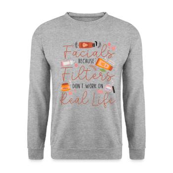 Cute Licensed Esthetician Skincare - Unisex Pullover - Weißgrau meliert - Vorne - Alina (178cm) & Michal (187cm)
