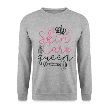 Cute Esthetician Skincare - Unisex Pullover - Weißgrau meliert - Vorne - Alina (178cm) & Michal (187cm)