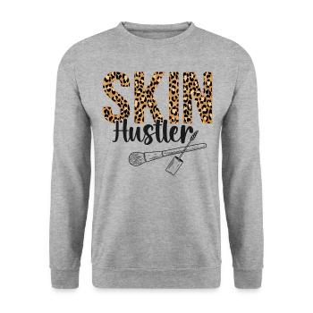 Soins de la peau d’esthéticienne agréée mignonne - Sweat-shirt Unisexe - gris chiné - Devant - Alina (178cm) & Michal (187cm)