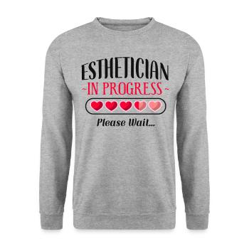 Cute Licensed Esthetician Skincare - Unisex Pullover - Weißgrau meliert - Vorne - Alina (178cm) & Michal (187cm)