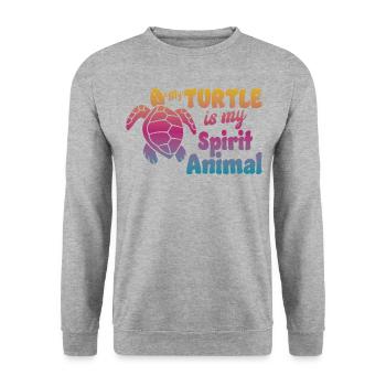Sea Turtle Tortoise Watercolor My - Unisex Sweatshirt - salt & pepper - Front - Alina (178cm) & Michal (187cm)