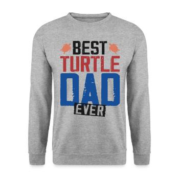 Sea Turtle Tortoise Dad Best - Sweat-shirt Unisexe - gris chiné - Devant - Alina (178cm) & Michal (187cm)