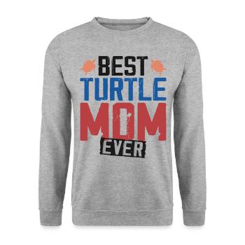 Tortue de mer Tortue Maman Best - Sweat-shirt Unisexe - gris chiné - Devant - Alina (178cm) & Michal (187cm)