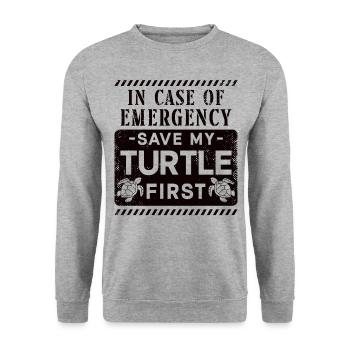 Tortue de mer en cas de - Sweat-shirt Unisexe - gris chiné - Devant - Alina (178cm) & Michal (187cm)