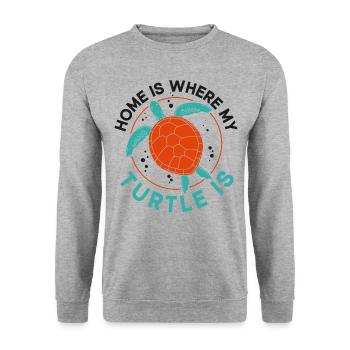 La maison des tortues de mer est l’endroit où - Sweat-shirt Unisexe - gris chiné - Devant - Alina (178cm) & Michal (187cm)