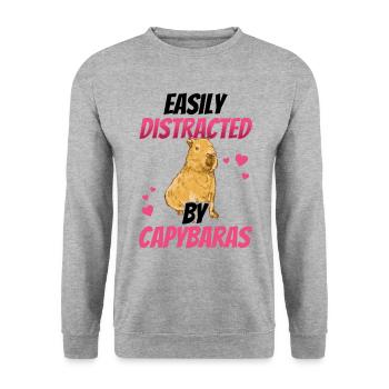 Capybara distrait l’Amérique du Sud capybara - Sweat-shirt Unisexe - gris chiné - Devant - Alina (178cm) & Michal (187cm)