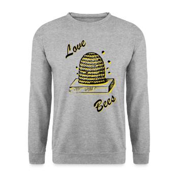 Abeilles d’amour en noir jaune - Sweat-shirt Unisexe - gris chiné - Devant - Alina (178cm) & Michal (187cm)