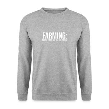 Farm, Farmer, Farmer Geschenk, Landwirt, Lustig - Unisex Pullover - Weißgrau meliert - Vorne - Alina (178cm) & Michal (187cm)