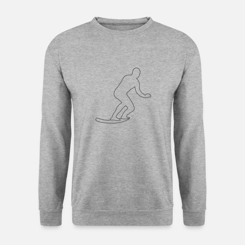 Surfer comic style - Unisex Pullover - Weißgrau meliert