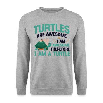 Sea Turtle Tortoise Turtles Are - Unisex Pullover - Weißgrau meliert - Vorne - Alina (178cm) & Michal (187cm)