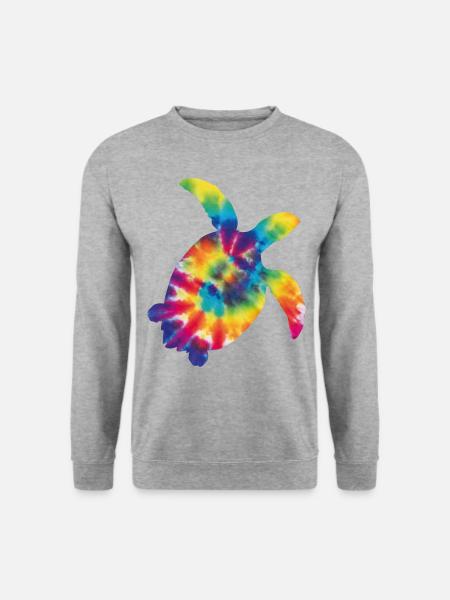Sea Turtle Tortoise Tie Dye - Unisex Pullover - Weißgrau meliert
