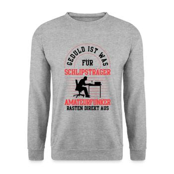 Amateurfunker rasten direkt aus Funkamateur - Unisex Pullover - Weißgrau meliert - Vorne - Alina (178cm) & Michal (187cm)