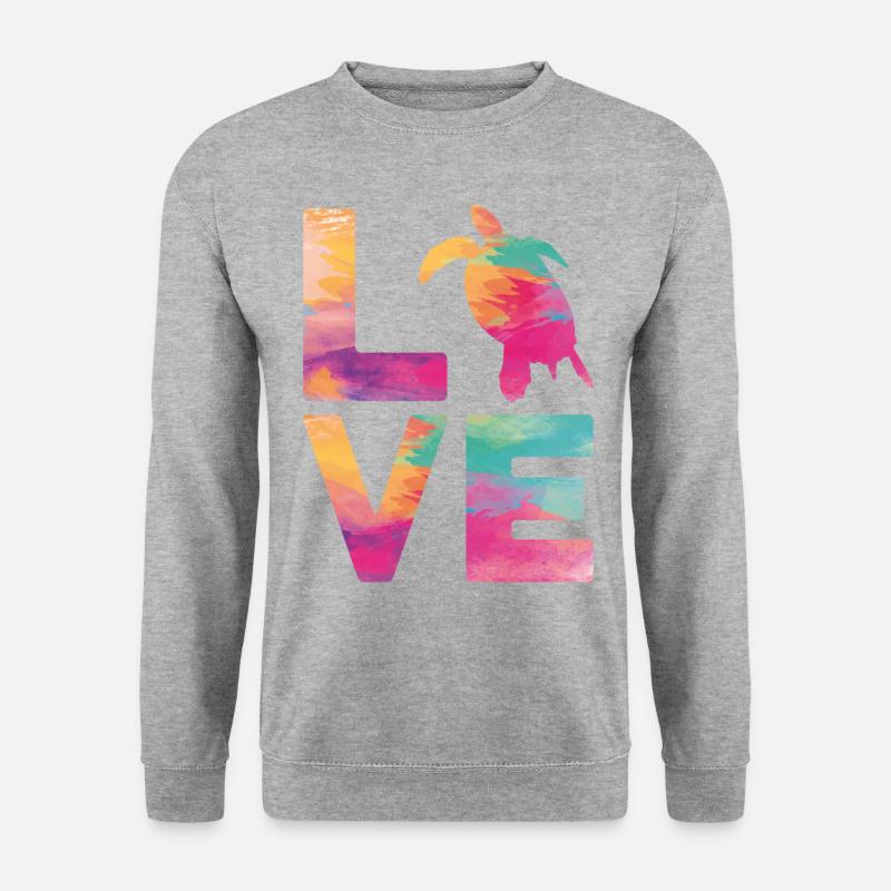 Sea Turtle Tortoise Love - Unisex Pullover - Weißgrau meliert