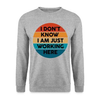 I Don't Know I Am Just Working Here - Unisex Sweatshirt - salt & pepper - Front - Alina (178cm) & Michal (187cm)