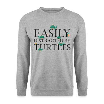 Sea Turtle Tortoise Easily - Unisex Pullover - Weißgrau meliert - Vorne - Alina (178cm) & Michal (187cm)