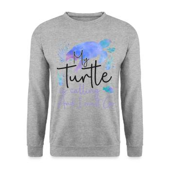 Sea Turtle Tortoise Watercolor My - Unisex Sweatshirt - salt & pepper - Front - Alina (178cm) & Michal (187cm)