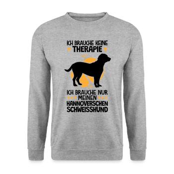 Brauche nur meinen Hannoverscher Schweißhund - Unisex Pullover - Weißgrau meliert - Vorne - Alina (178cm) & Michal (187cm)