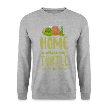 La maison des tortues de mer est l’endroit où - Sweat-shirt Unisexe - gris chiné - Devant - Alina (178cm) & Michal (187cm)
