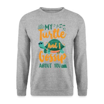 Sea Turtle Tortoise My Turtle And - Unisex Pullover - Weißgrau meliert - Vorne - Alina (178cm) & Michal (187cm)