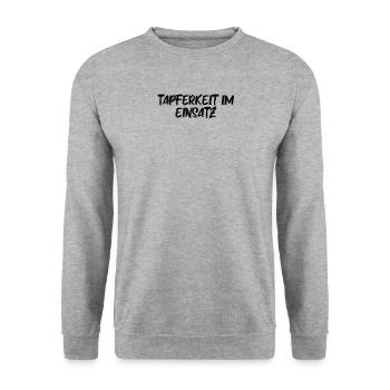 Feuerwehr - Tapferkeit im Einsatz - Unisex Pullover - Weißgrau meliert - Vorne - Alina (178cm) & Michal (187cm)