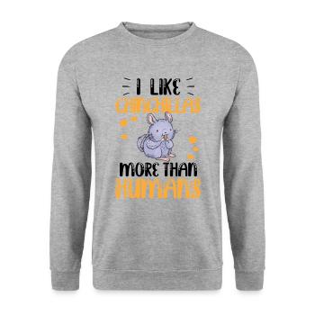 Chinchilla ressemble plus à une souris laineuse de rongeur - Sweat-shirt Unisexe - gris chiné - Devant - Alina (178cm) & Michal (187cm)