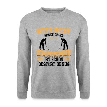 Den Gebäudereiniger nicht stören Fensterputzer - Unisex Pullover - Weißgrau meliert - Vorne - Alina (178cm) & Michal (187cm)
