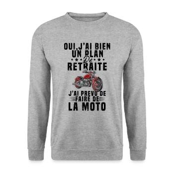 Motard Homme Moto Retraite Cadeau Motorcycle - Sweat-shirt Unisexe - gris chiné - Devant - Alina (178cm) & Michal (187cm)