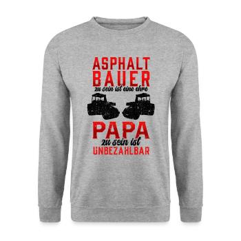 Asphaltbauer sein ist eine Ehre Straßenbauer - Unisex Pullover - Weißgrau meliert - Vorne - Alina (178cm) & Michal (187cm)