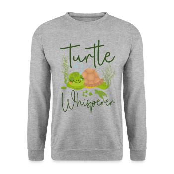 Sea Turtle Tortoise Turtle - Unisex Pullover - Weißgrau meliert - Vorne - Alina (178cm) & Michal (187cm)