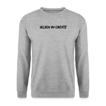 Feuerwehr - Helden im Einsatz - Unisex Pullover - Weißgrau meliert - Vorne - Alina (178cm) & Michal (187cm)