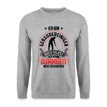 Gebäudereiniger nicht reparieren Fensterputzer - Unisex Pullover - Weißgrau meliert - Vorne - Alina (178cm) & Michal (187cm)
