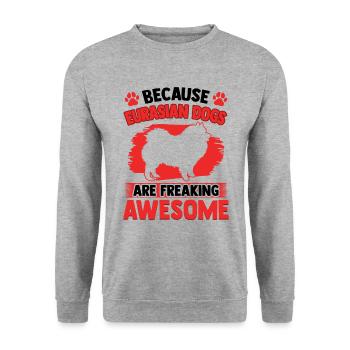 Eurasier is fantastic Spitz Eurasian Dog - Unisex Sweatshirt - salt & pepper - Front - Alina (178cm) & Michal (187cm)