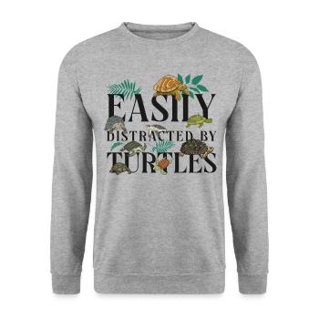 Sea Turtle Tortoise Easily - Unisex Pullover - Weißgrau meliert - Vorne - Alina (178cm) & Michal (187cm)