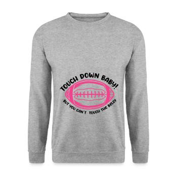 Nous allons avoir une annonce de bébé - Sweat-shirt Unisexe - gris chiné - Devant - Alina (178cm) & Michal (187cm)
