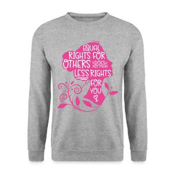 Feminist Equal Rights For Others - Unisex Pullover - Weißgrau meliert - Vorne - Alina (178cm) & Michal (187cm)
