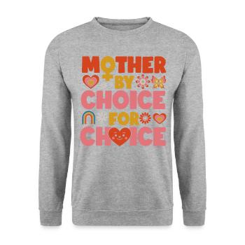 Feminist Mother By Choice For - Unisex Pullover - Weißgrau meliert - Vorne - Alina (178cm) & Michal (187cm)