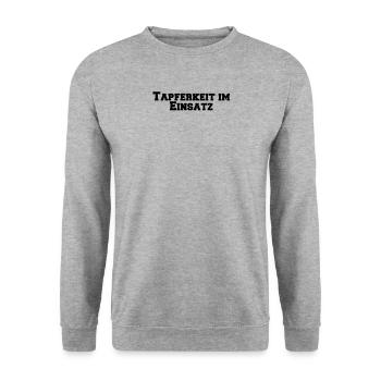 Feuerwehr - Tapferkeit im Einsatz - Unisex Pullover - Weißgrau meliert - Vorne - Alina (178cm) & Michal (187cm)